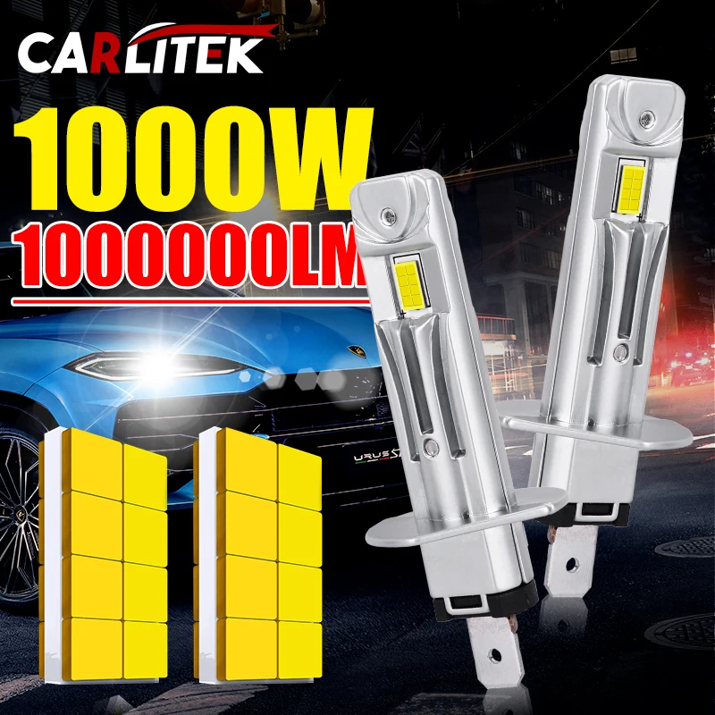 2PCS H1 LED Lamp 1000000LM 1000W Car Light wireless 7035 CSP 6500K White H1 Bulb Lamp STG 1:1 Mini Auto Fog Bulb Fanless 12V 24V