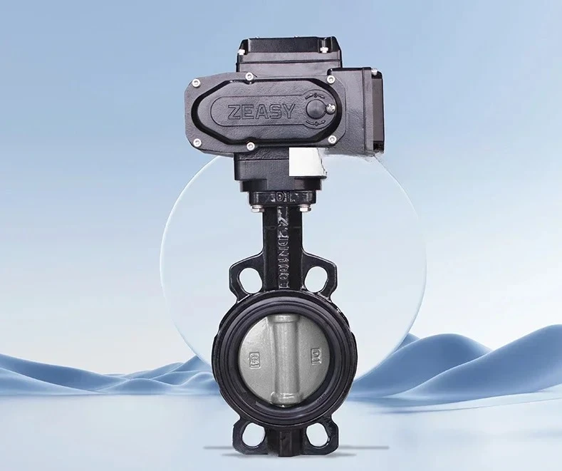 

Customized Zhenyi electric butterfly valve switch type ductile iron 220V valve