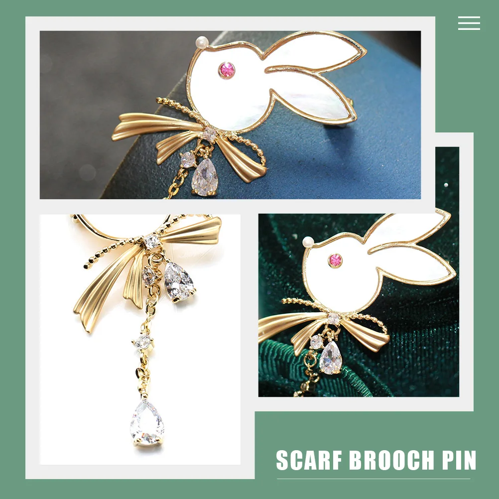 

Elegant Bunny Brooch Pin Animal Head Metal Lapel Brooches For Women Vintage Rabbit Pin Scarf Hat Decor Clothing Accessory