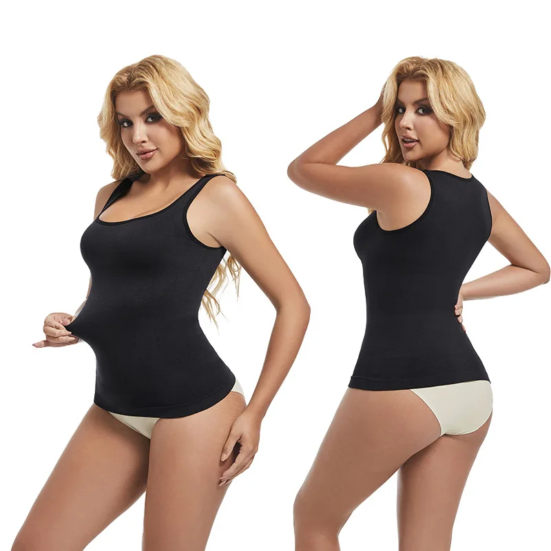 High Elasticity Tummy Control Waist Cincher Thick Square Neck Seamless Camisole for Women