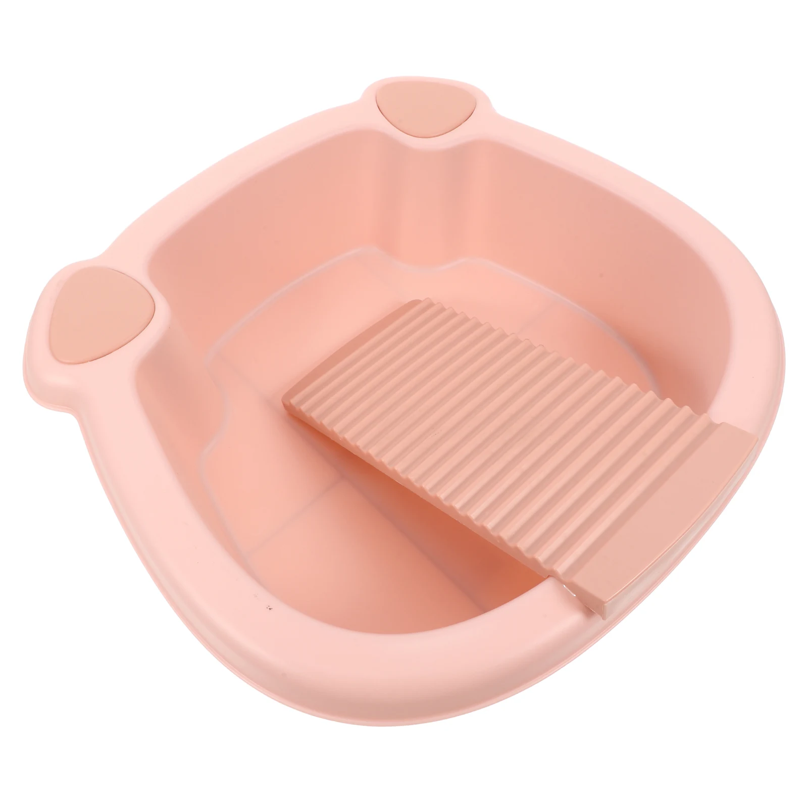 

Multifunctional Laundry Bucket Washboard Built-In Cute Cartoon Design Compact Space Saving Durable Pp Material Removable