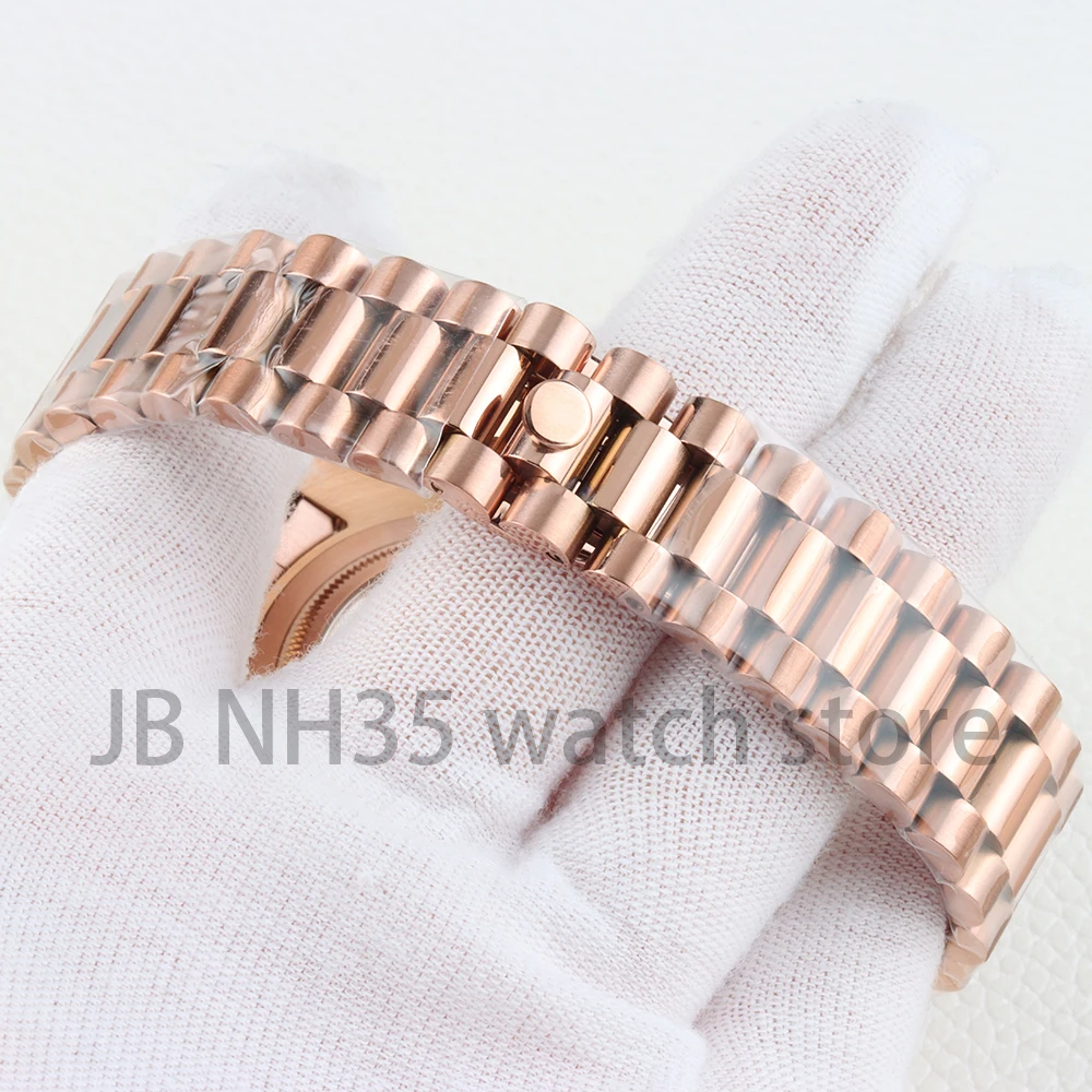 36mm/39mm NH35 Watch Case Presidential Bracelet Silver/Rose Gold/Gold for Datejust NH35 NH36 Movement Solid 316L Stainless Steel