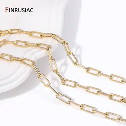 4mm*9.5mm 14K Real Gold Plated Brass Cuban Chain For Jewelry Making DIY Necklace Chain Making Supplies Accessories