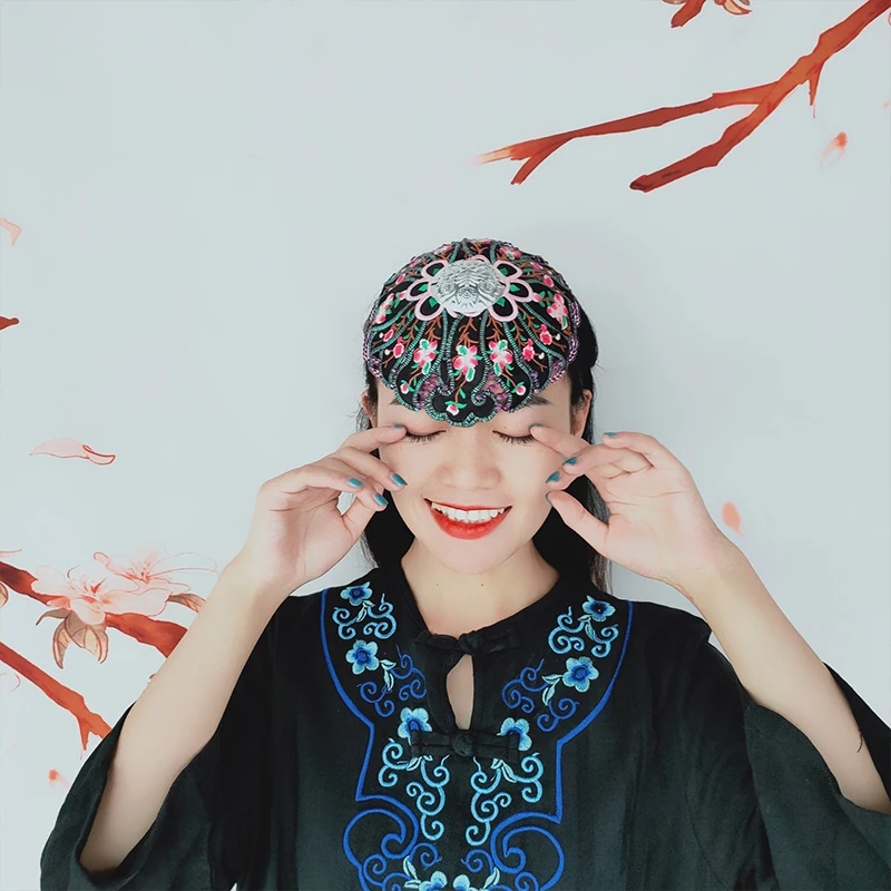 

Retro Ethnic Style Embroidery Headband Elegant Women Girls Party Hair Hoop Wide-Brimmed Turban Folk Dance Hair Accessories