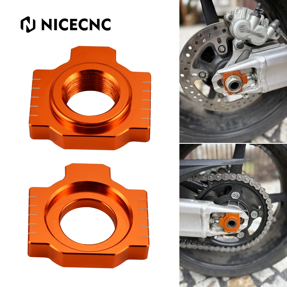 

2x Axle Blocks Chain Adjusters for KTM 690 SMCR 690 Enduro/R 790 Duke 890 Adventure/R 990 Adventure LC8 1290 Super Adventure R S