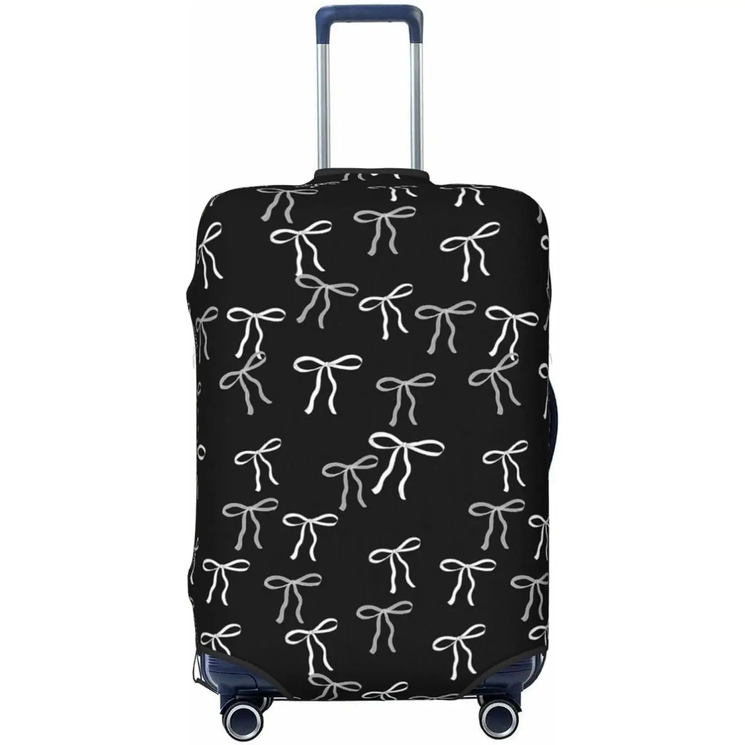 

Чехол для дорожного багажа, черно-белые банты, высокоэластичный моющийся защитный чехол для дорожного багажа для унисекс, яркий отпуск