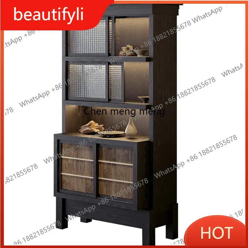 D80 Wabi Sa windshield display cabinet Cafe wall cabinet merchandise ceramic agarwood display cabinet