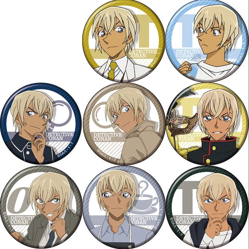 

Detective Conan Anime Badge Enamel Metal Pin Amuro Tooru Character Brooch Bag Accessory Keychain Cosplay Collectible Gift for