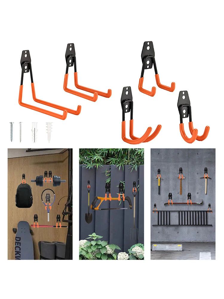 AliExpress NONE Heavy Duty Metal Hook Garage Organizer Wall Mount Bicycle Hanger Hooks Wall Mount Anti-slip Storage Hook For Ladders Garden Tool