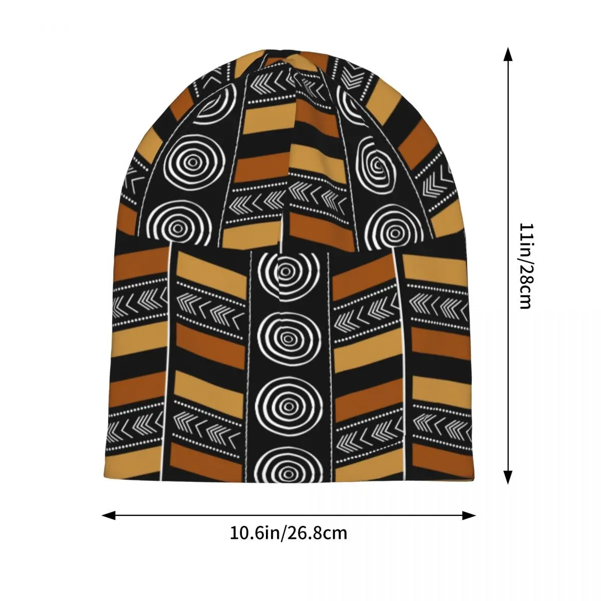 African Mud Cloth Artwork Skullies Beanies Hats Warm Autumn Winter Outdoor Cap Knitted Bonnet Caps for Men Women Adult
