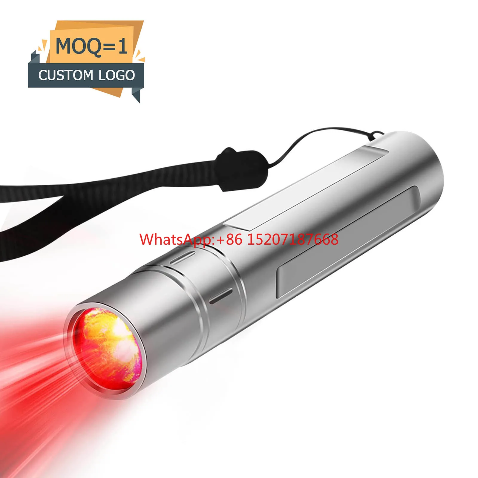 

Custom Handheld Rechargeable 630nm 660nm 850nm Led Red Light Therapy Torch Device Pen