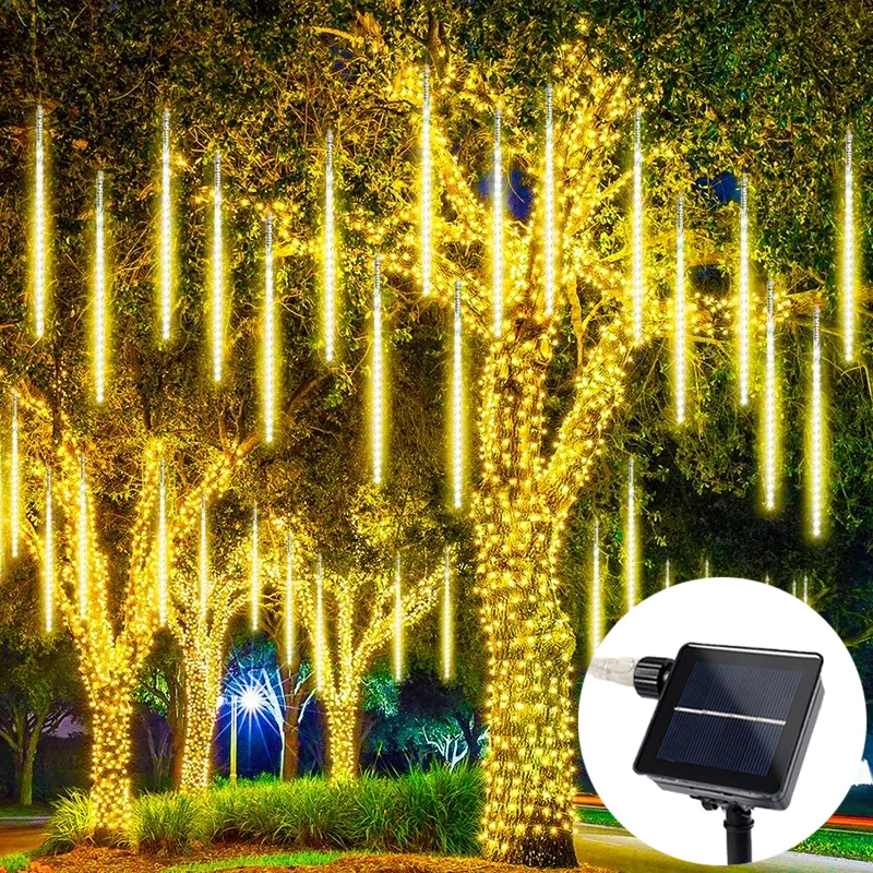50cm/30cm Solar Meteorsc hauer Regen Lichterkette 8 Röhren LED Licht Outdoor Dekor Hochzeit Garten Urlaub Weihnachten Straßen laterne