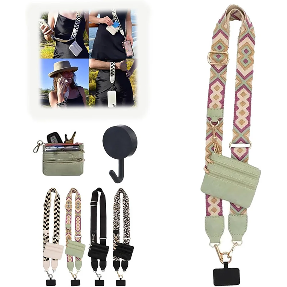 Adjustable Long Mobile strap Removable Wrist Strap Shoulder Strap Mobile Phone Carrier With Small Bag Strap Shims