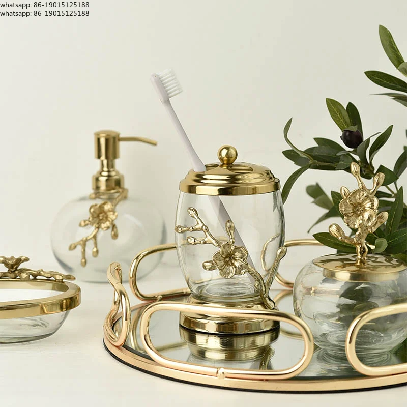 Glass Soap Dish - Set Perlengkapan Kamar Mandi Gaya Eropa