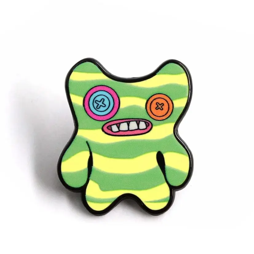 Cute Weird Fuggler Enamel Pin Colorful Quirky Cartoon Merch Dentures Ugly Monster Cartoon Creature Brooch Unique Gift Accessory