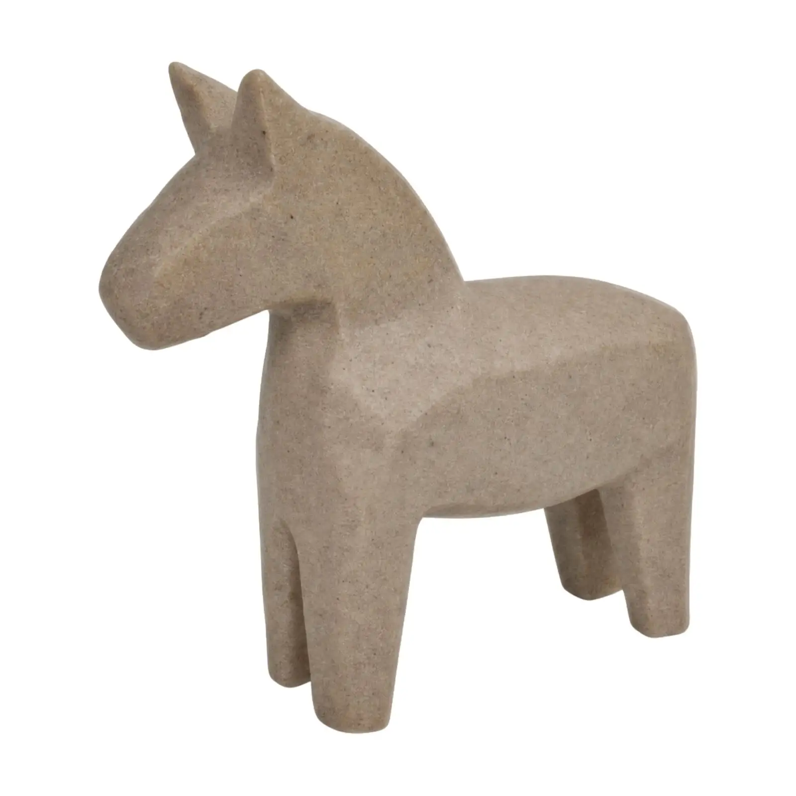 Stylized Horse Statue Resin Figurine Geometric Equine Decor with Raised Head for Shelf Study Room Reading Nook Artistic Display