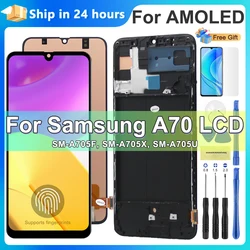 A70 Display Screen For Samsung Galaxy A70 A705 A705F SM-A705F LCD Display With Frame Touch Screen Digitizer Assembly Replacement