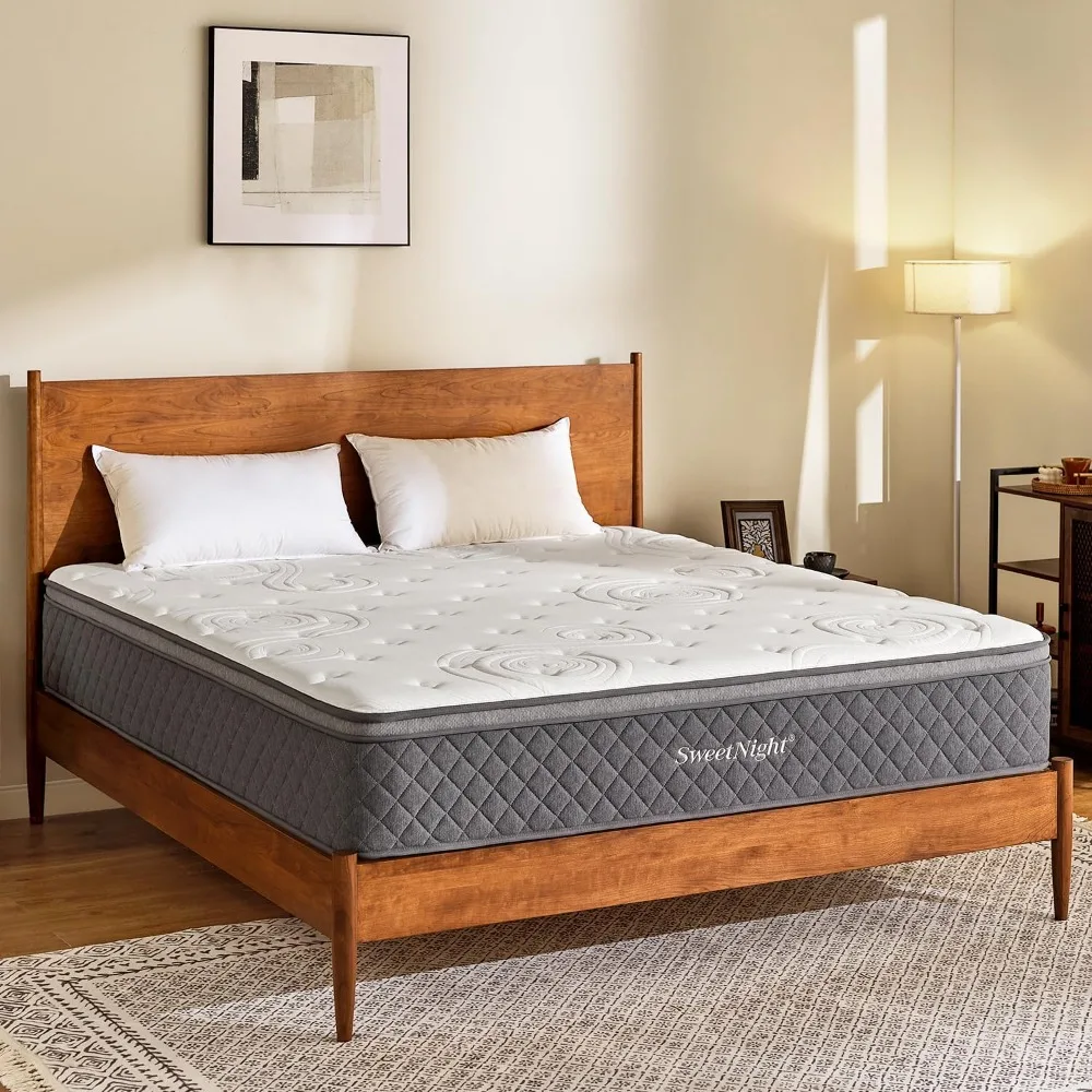 

Sweetnight Queen Mattress - 12 Inch Queen Bed Mattress in a Box, Hybrid Queen Size Mattress with Pocketed Coils