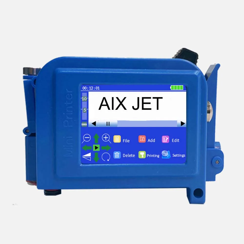 AIX 12.7mm/25.4mm 27 Languages Touch Screen QR Barcode Batch Date Number Logo Expiry Date Non-encrypted Portable Inkjet Printer