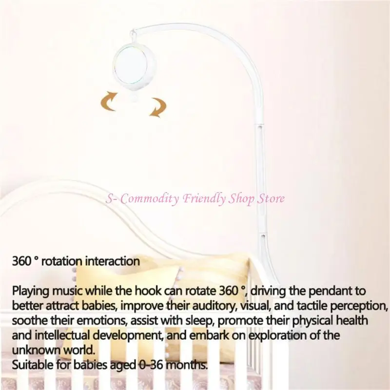 85AEベビーベッド装飾音楽ベルホルダーベビーインタラクションクロールトレーニングベッドベルホルダーモバイルミュージックボックス幼児の好意