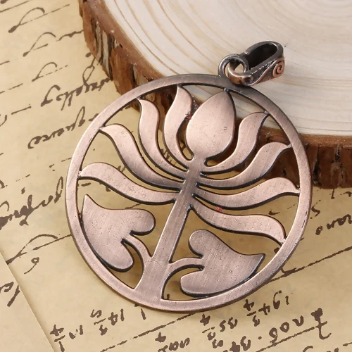 Vintage Metal Pendants Leaf Heart Tree Stripe Antique Copper Color Charms DIY Making Necklace Women Party Jewelry Gifts,1-3PCs