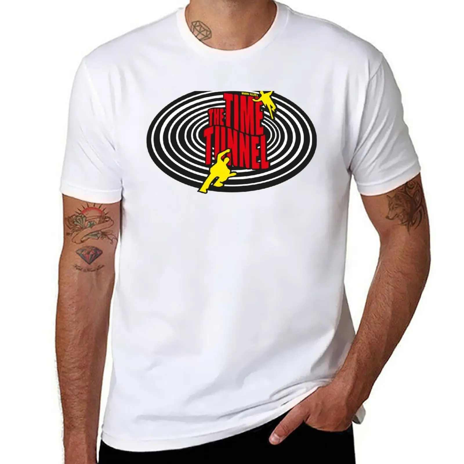 

Футболка Time Tunnel, забавные футболки, хлопковая черная хлопковая футболка, простая мужская футболка в упаковке