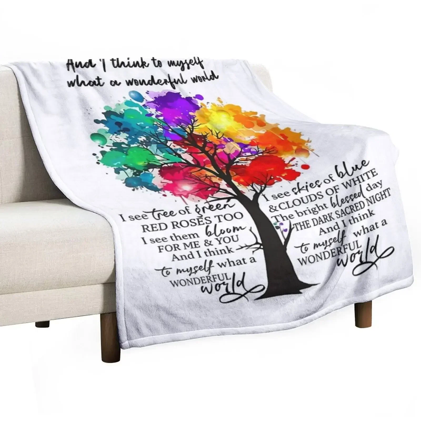 

And I Think To Myself What A Wonderful World Throw Blanket anime Decorative Throw for winter Blankets