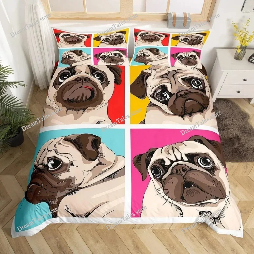 

Cute Cartoon Dog Bed Set Set for Children Microfibre Bed Set Room Decoration Bed Adult Bedding Zip Home Textileextile