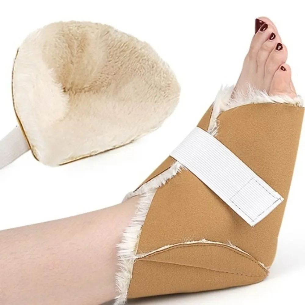 

1PC Plush Foot Heel Warmer with Securing Strap Soft Rabbit Fur Ankle Cover Warm Thickened Cowhide Feet Cover Unisex