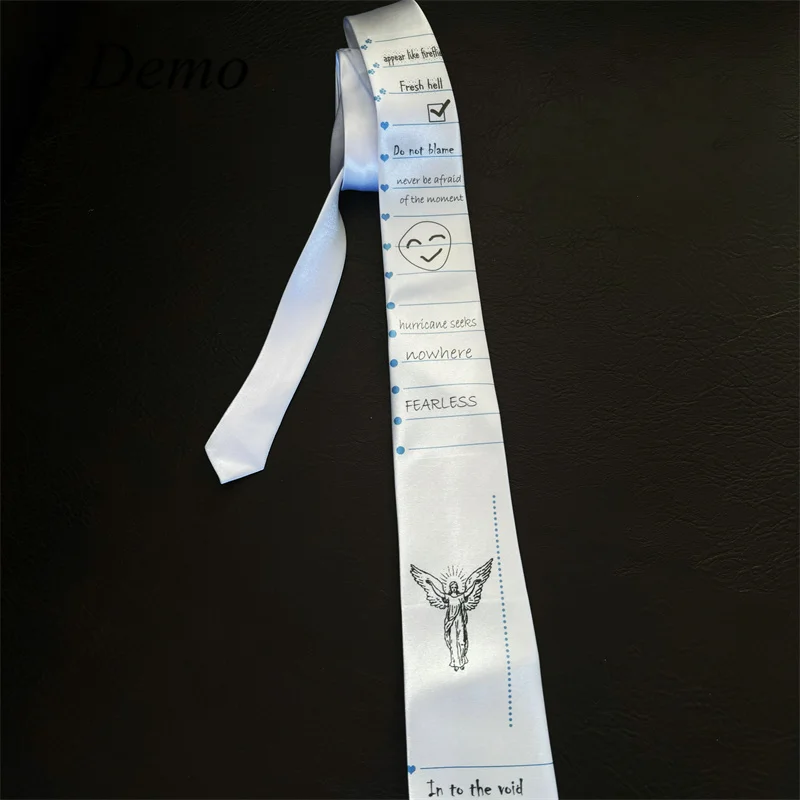 y-demo-dreamcore-notebook-printing-women-hand-drawing-neck-ties-women-white-shirt-tie-accessory