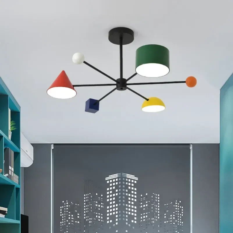Modern LED Kids Chandelier Cute Hanging Lamp for Children Bedroom Living Room Home Indoor Ceiling Light Fixture Decor