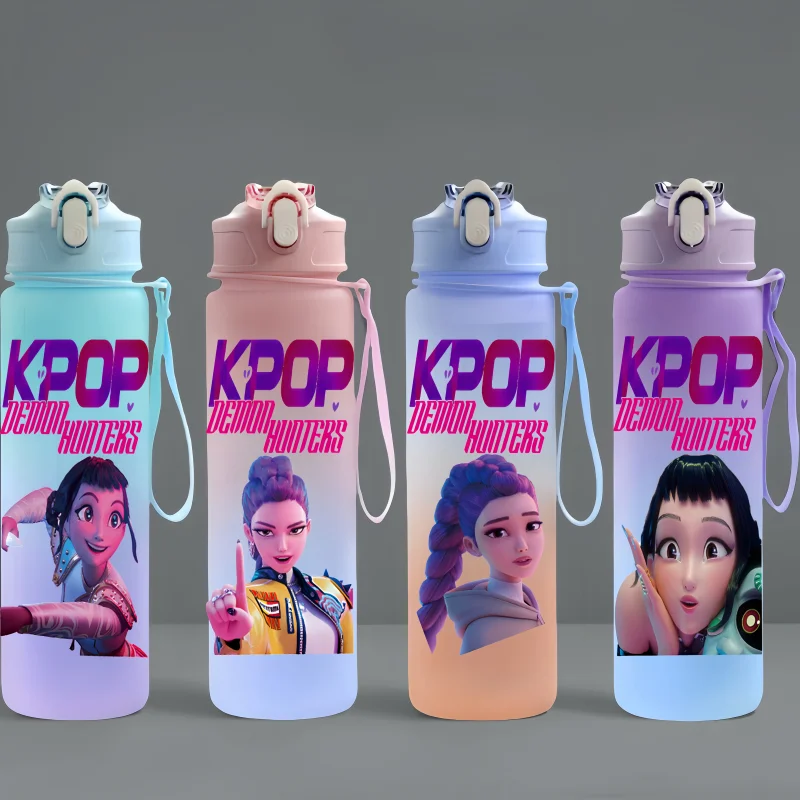 

KPop Охотники на демонов, милая чашка для воды с персонажем аниме, большая емкость, уличная портативная бутылка для воды, подарок для мальчиков и девочек