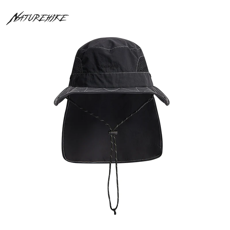 Naturehike Camping Reflective Sunscreen Removable Fisherman Hat Summer Outdoor Breathable Neck Visor Hiking Wide Brim Cap UPF50+