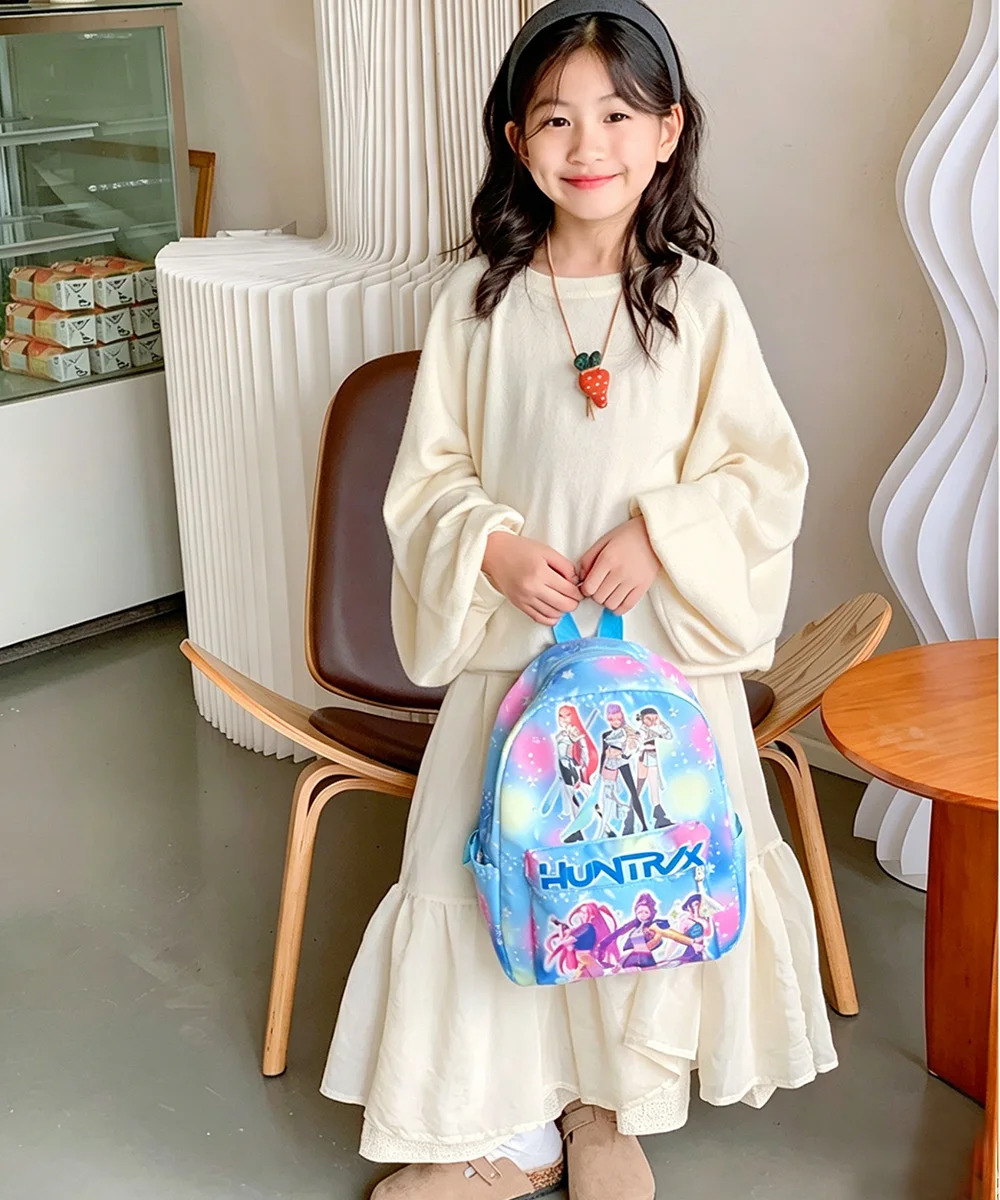 Rosaroter 10-Zoll Leichtgewicht-Rucksack Rumi Mira Zoey Saja Schultasche für Jungen und Mädchen Moch – Detail 15