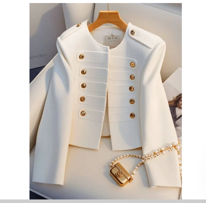 Autumn style small fragrant white jacket temperament short women's top
