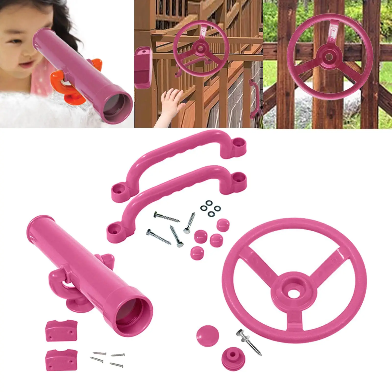 Playground Equipment Outdoor Playset Pirate Telescope Steering Wheel Handle Bars for Climbing Frame Playhouse Treehouse Parts