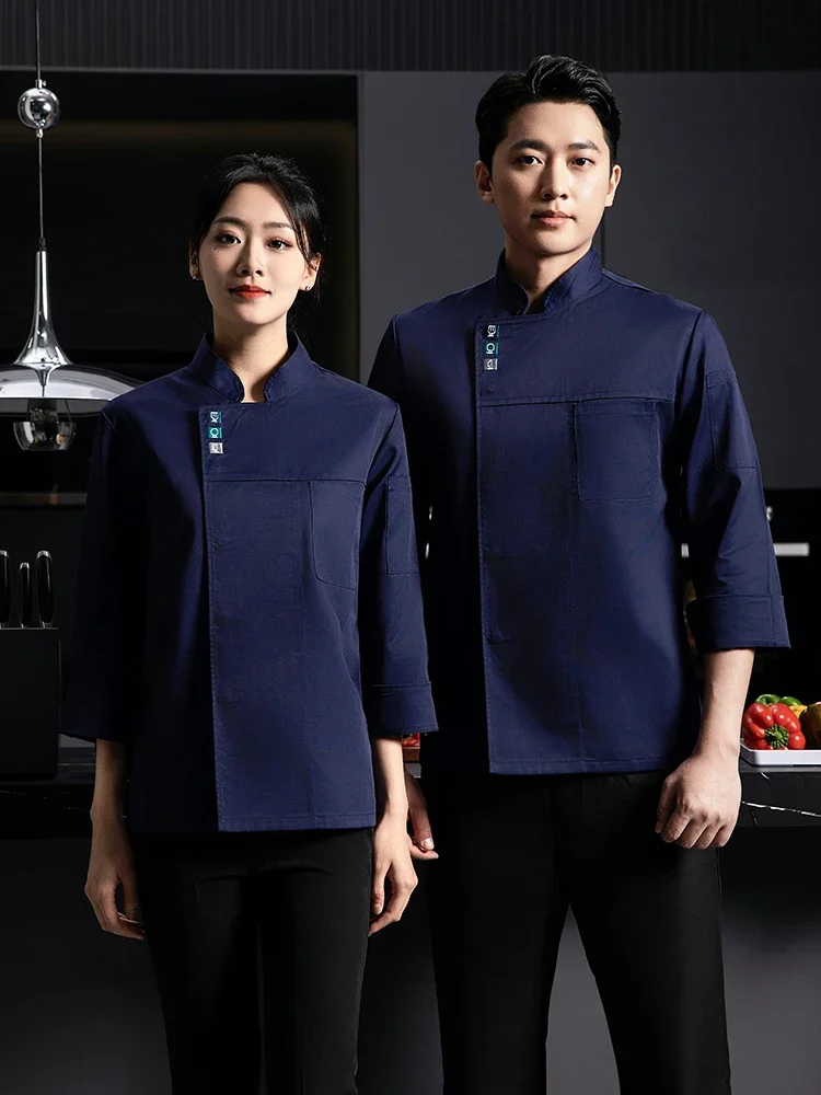 Catering Service Restaurant Chef Workwear Women Canteen Waiter/Waitress Uniform Kitchen Clothes Classic Cook Jacket for Men