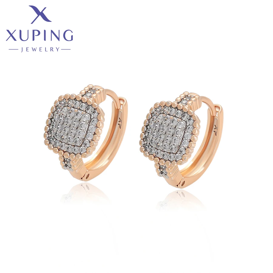 

Xuping Jewelry New Arrival Square Promotion Gold Color Huggies Earrings for Women Girl Party Gift X000894756