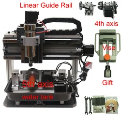 Mini roteador cnc 3020, faça você mesmo, gravação em metal, madeira, 4 eixos, 5 eixos, torno para trabalhar madeira, 500w, porta usb, trilho de linha quadrada com pia