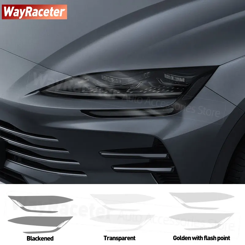 

2 Pcs Car Headlight Protective Film Tint Transparent Smoked Black TPU Sticker For BYD Seal U 2023 2024 2025 Song Plus Champion