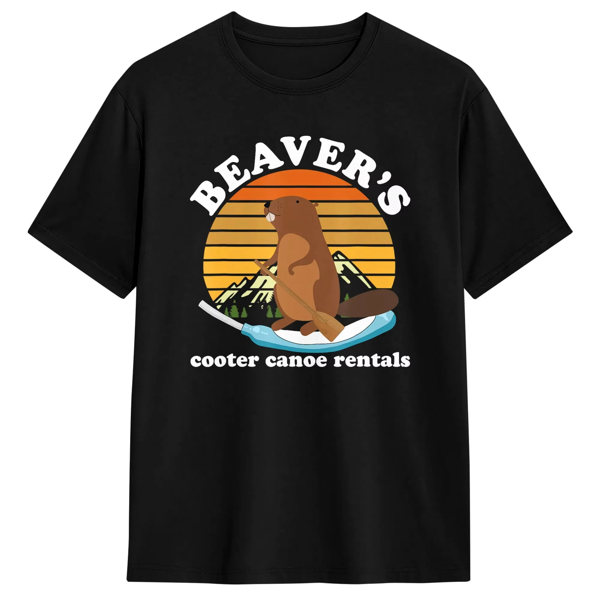Vintage Fashion Rental - Camisetas masculinas Beaver's Cooter Canoe Rentals