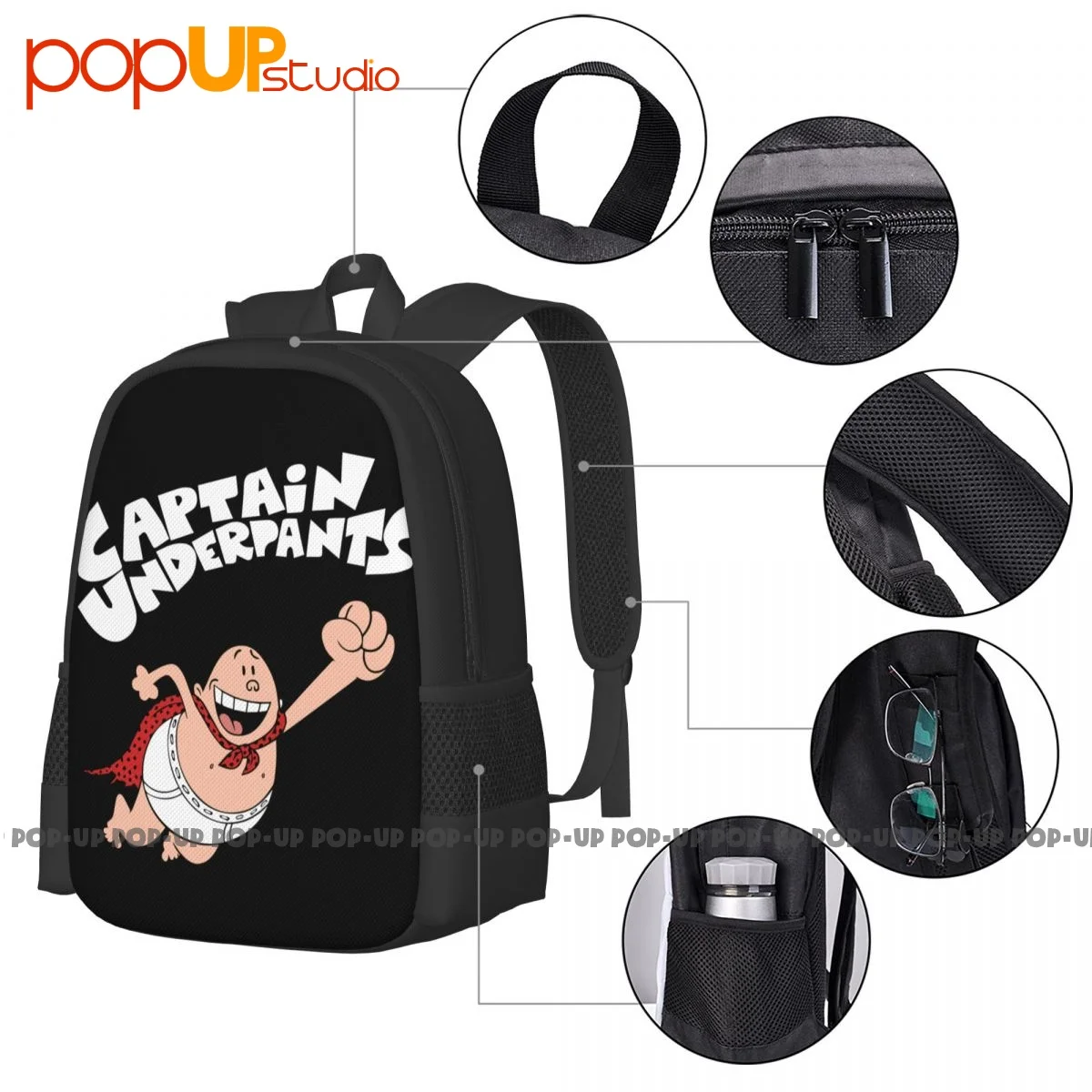 Captain Underpants-Books Dav Pilkey World Book Day Backpack Large Capacity School Schoolbag Personalised Multi-function