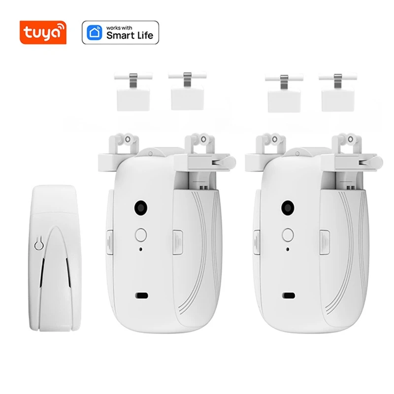 Dual TUYA Smart Wifi Curtains Robot T/U-Rail Tracks Automatic Curtain Opener Remote Control Curtain Motor Smart Life