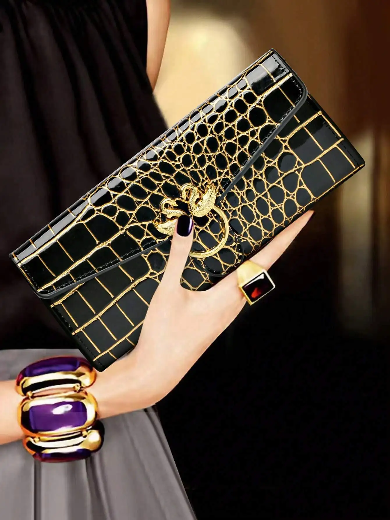 

Fashion Retro Floral Large Capacity Wallet Women's Tri-Fold Long Wallet Gift Wallet For Women Wallet Purse Wallet