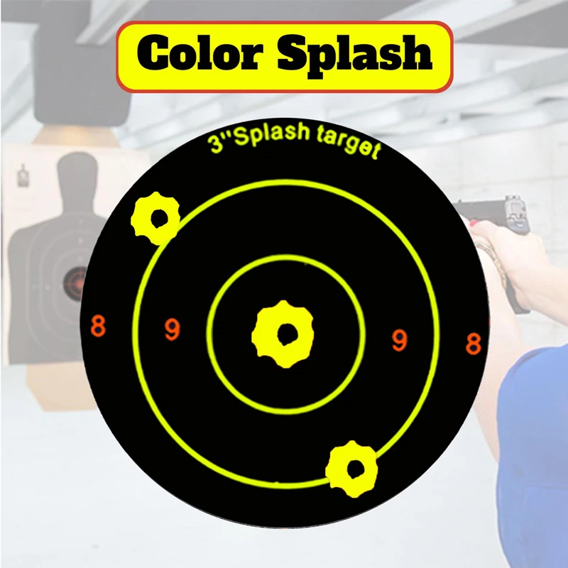 Adhesive Sticker Targets 100/200pcs Splatter Splash 3in Paper Per  Shooting ToolsRoll Amp Shooting Reactive Practice Tools