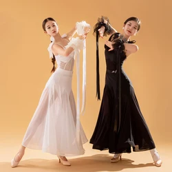 2023 Girls Professional Ballroom Dance Competition Costume Bodysuit Skirt Prom Waltz Dancing Outfit Tango Practice Wear VDB6433