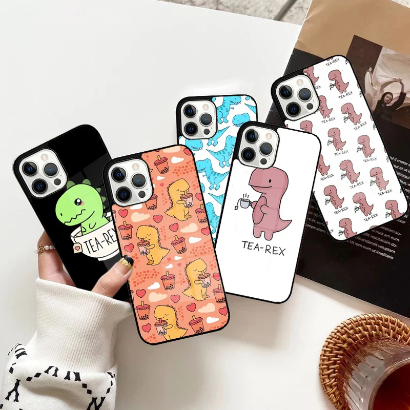 Cute Dinosaur Tea-Rex Phone Case Magnetic for iPhone 15 16 14 13 Pro Max 11 12 Mini Magsafe Wireless Charging Cover