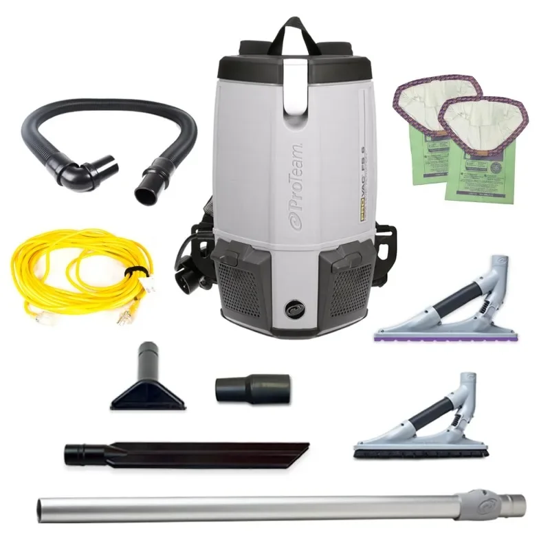 ProVac FS 6 Commercial Backpack Vacuum with ProBlade Hard Surface and Carpet Tool Kit, 6 qt.