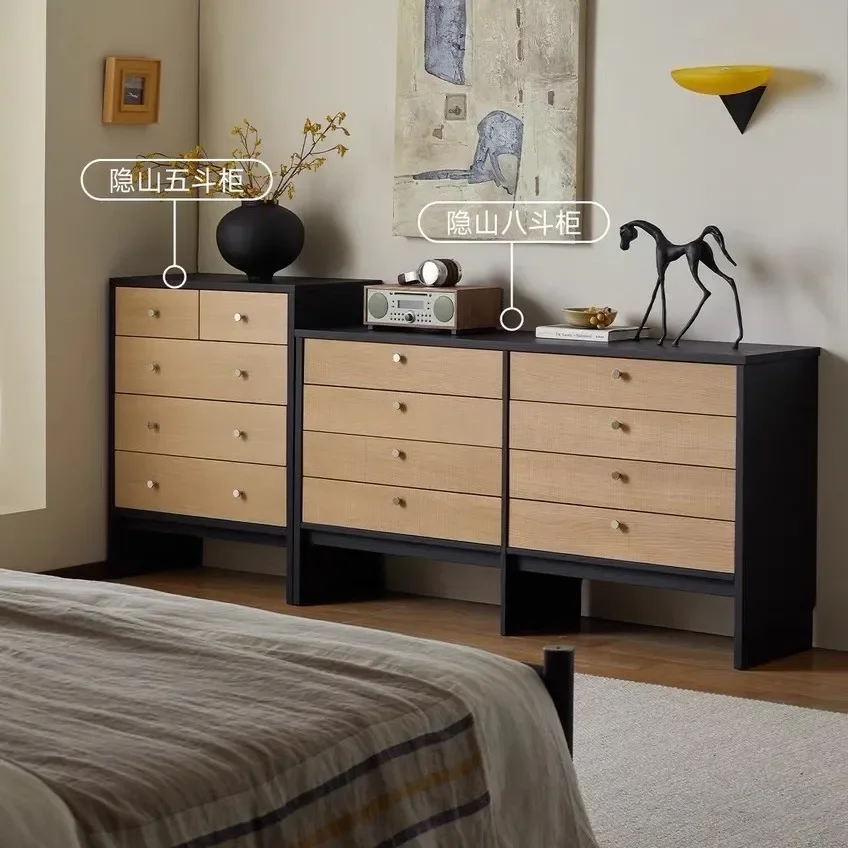 Solid Wood TV Cabinet Bucket Cabinet Living Room Combination Medium Antique Simple Bedroom Dresser Locker Furniture