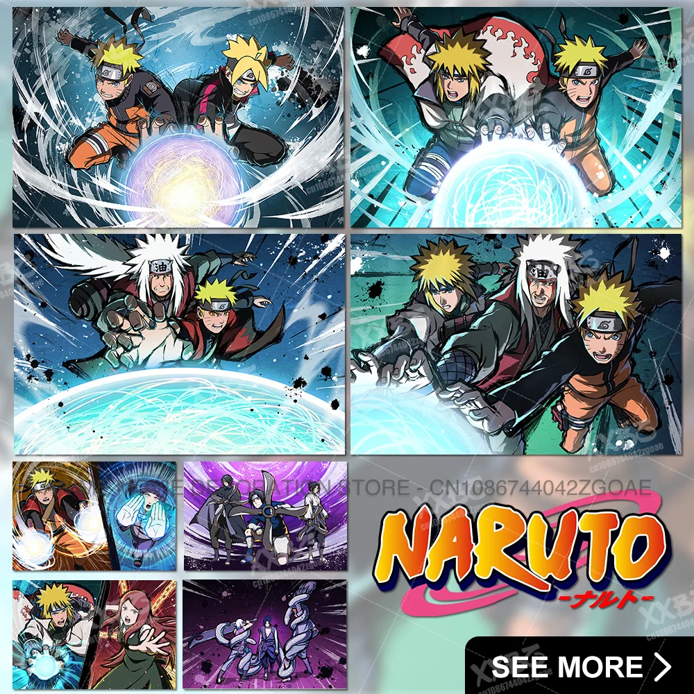 

Uzumaki Naruto Home Decoration Namikaze Minato Wall Artwork Picture Jiraiya Hanging Painting Anime Canvas Poster For No Frame